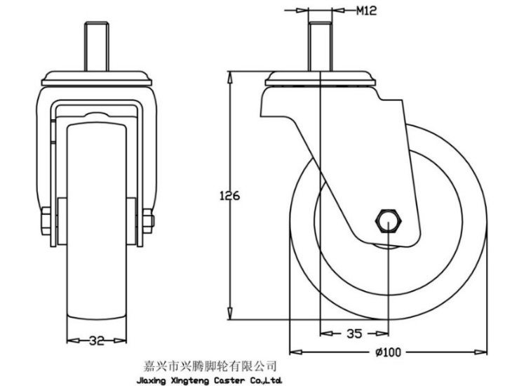 Stainless Steel Series - TPR Caster