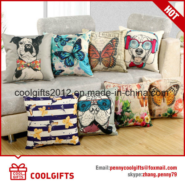 2017 Wholesale Linen Cotton Pillow Case Animal Bird Cushion Cover Decorative Pillow