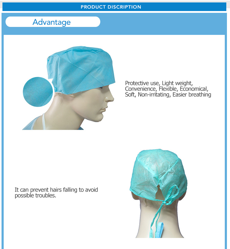 Disposable Nonwoven Ce/ISO Certified Doctor Cap Disposable Surgical Cap