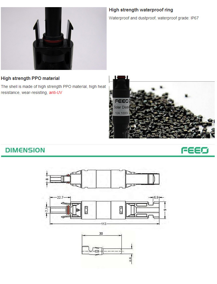 Mini Mc4 Solar Connector for Solar Mounting System