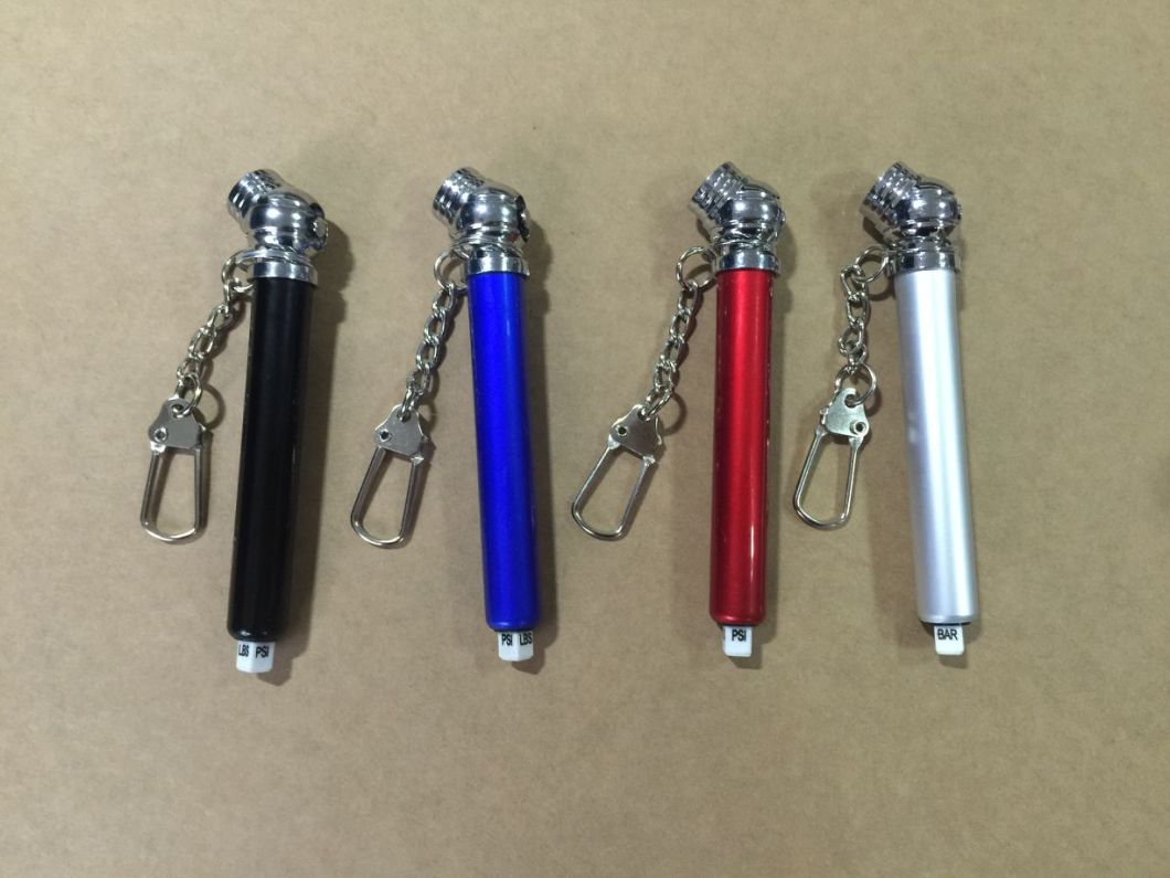 Promotional Mini Pressure Tire Gauge with Plastic Head and Aluminum Tube