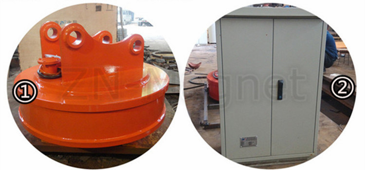 Steel Scrap Lifter Magnet for Excavator Installation Used in Scrap Yard Emw-165L