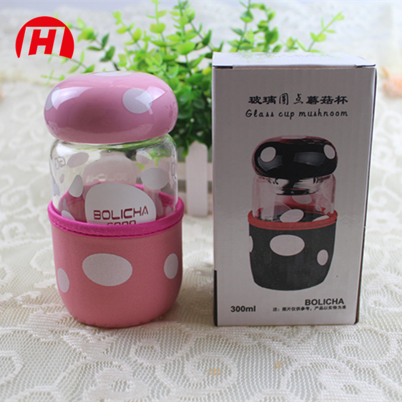 Fancy 300ml Mushroom Shape Sport Bottle with Cap