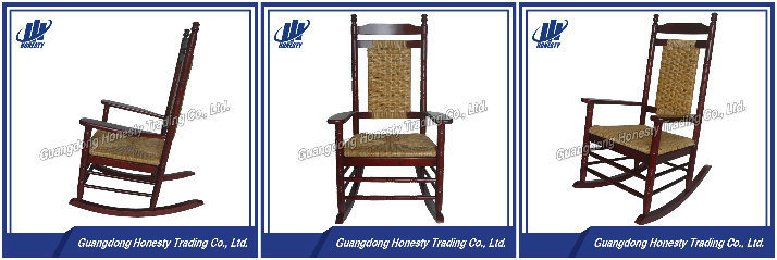 Cy2272 Wood Rocking Chair with Rattan