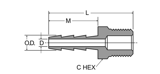 Brass Hose Barb to Male Pipe