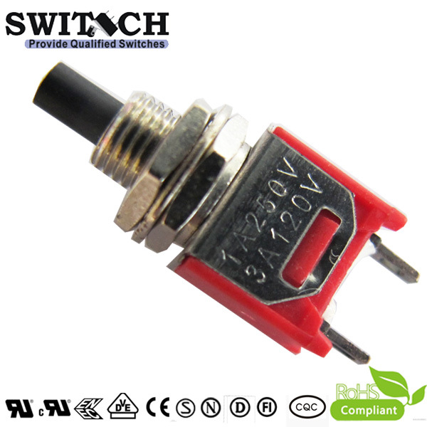 Factory Supply Round Head Wired Latching Type Horn Momentary Push Button Switch for Car