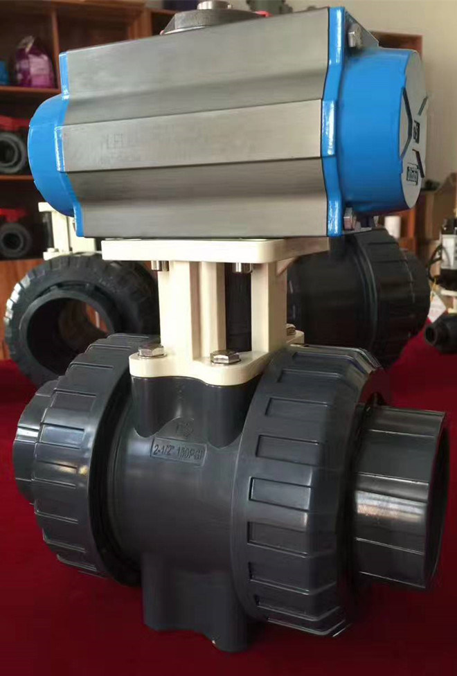 High Quality PVC True Union Ball Valve for Actuator Usage DIN ANSI JIS Standard