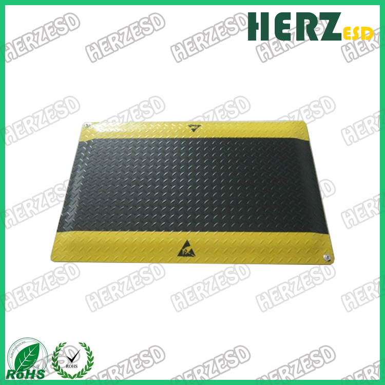 Non-Slip Rubber Diamond Plate Flooring ESD Anti-Fatigue Mat