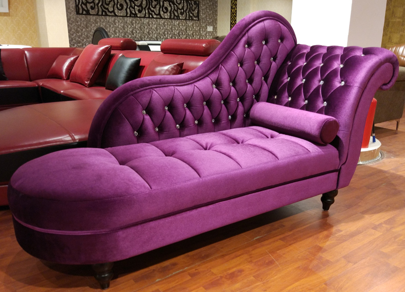 Modern Designer Tufted Leather Chaise Bed