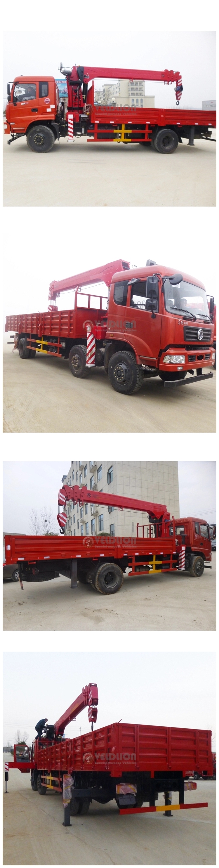 Dongfeng Isuzu Foton Hydraulic Lift 8 10 12 Ton Truck Mounted Mobile Telescopic Boom Crane Truck with Folding Straight Knuckle Boom Crane