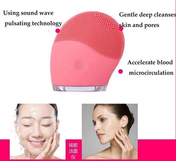 Waterproof Rechargeable Electric Silicone Facial Brush Face Blackhead Pores Removal Cleansing Machine