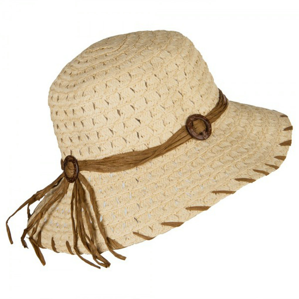 China Fashion Women's Coconut Buckle Straw Paper Bucket Sun Hat