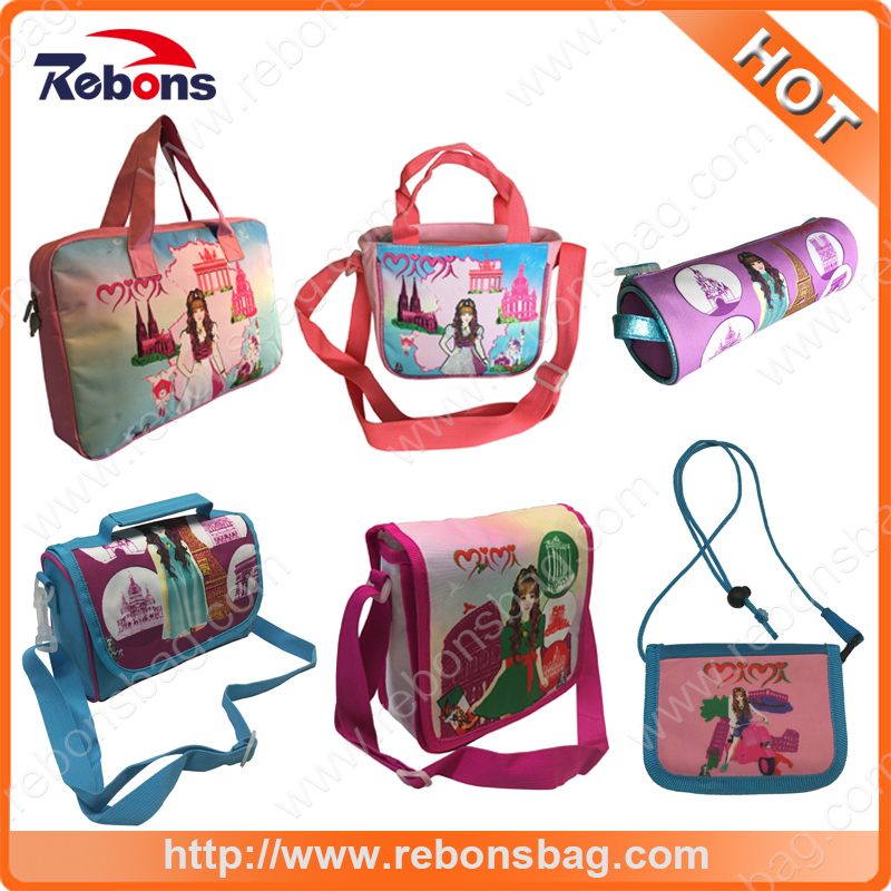 Fashion Cute Cartoon Kids Book Backpack Back to School Bags with Trolley for Teen Girls