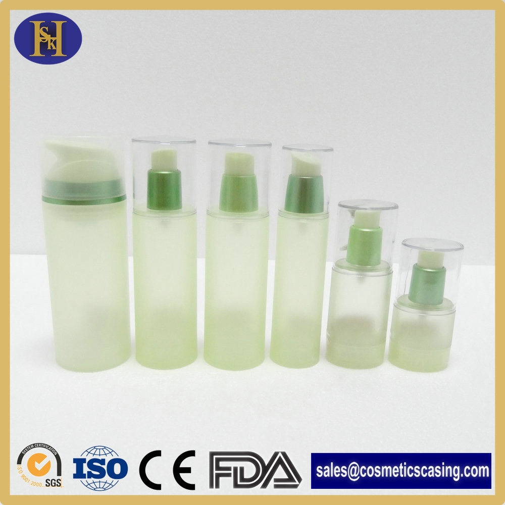 50ml 100ml Skin Care Packaging Green Empty Airless Bottles