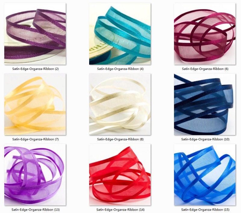 Wholesale Satin Edge Organza Ribbon Wedding DIY Organza Hair Bow Ribbon