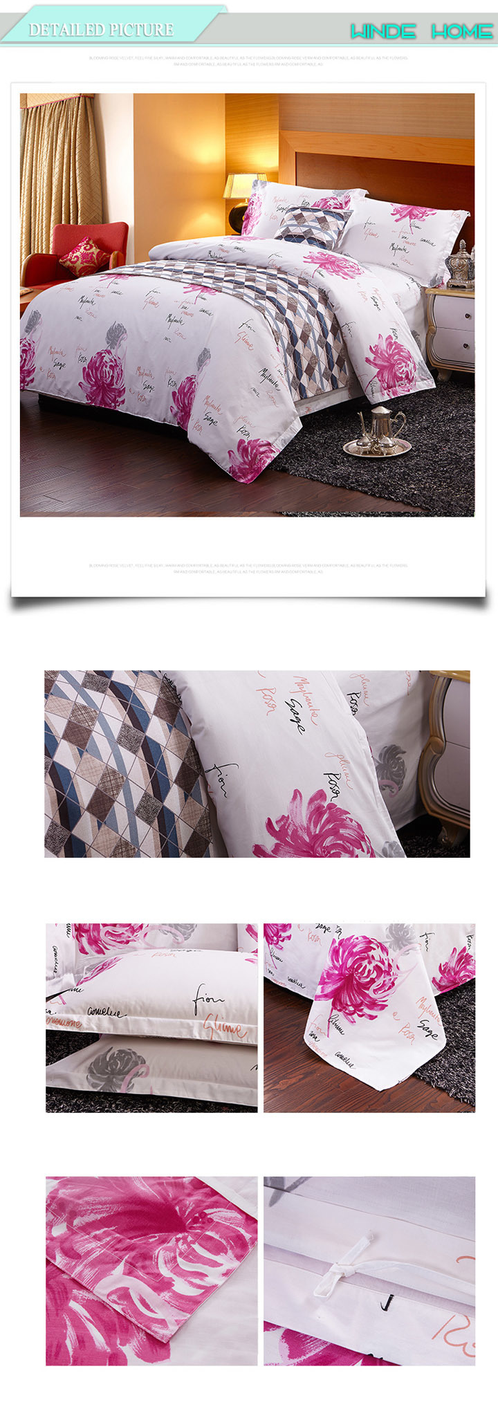 Cheap China Factory Supplier Printed Cotton Satin Bedding Sets