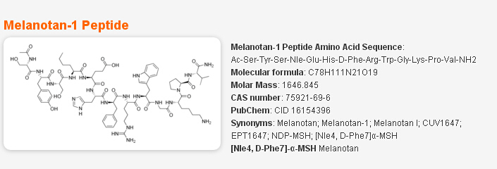 Peptides Melanotan 1 for Muscle Growth Mt-1 10mg/Vial Melanotan 1