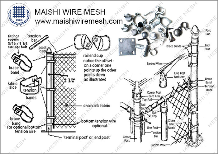 High Zinc Coating Galvanized Chain Link Fence