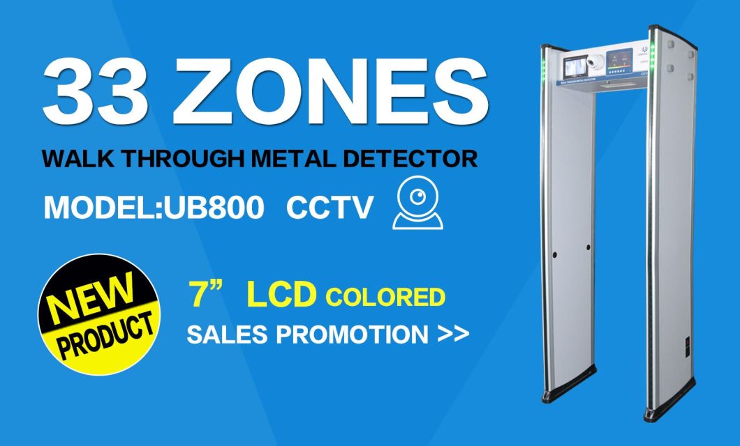 Uniqscan Hot 33 Zones Walk Through Metal Detector with CCTV Camera and DVR (128G)