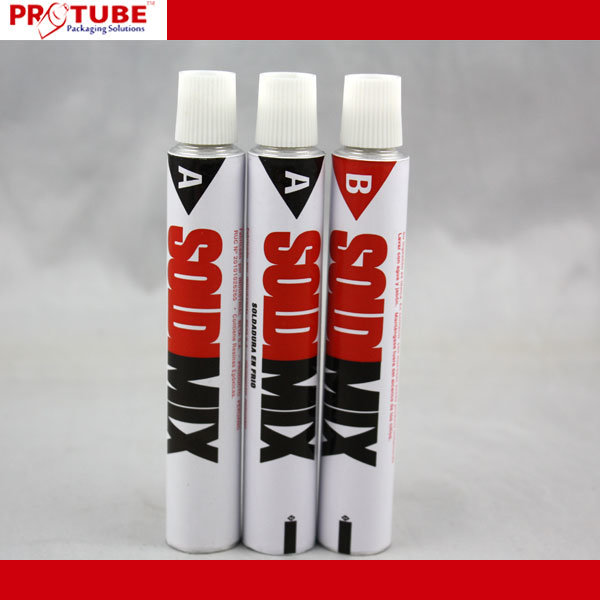 First Class Soildimix Adhesive Glue Tube Package Aluminum Collapsible Tube Package for Commercial/ D28mm 50g with Plastic Screw Cap