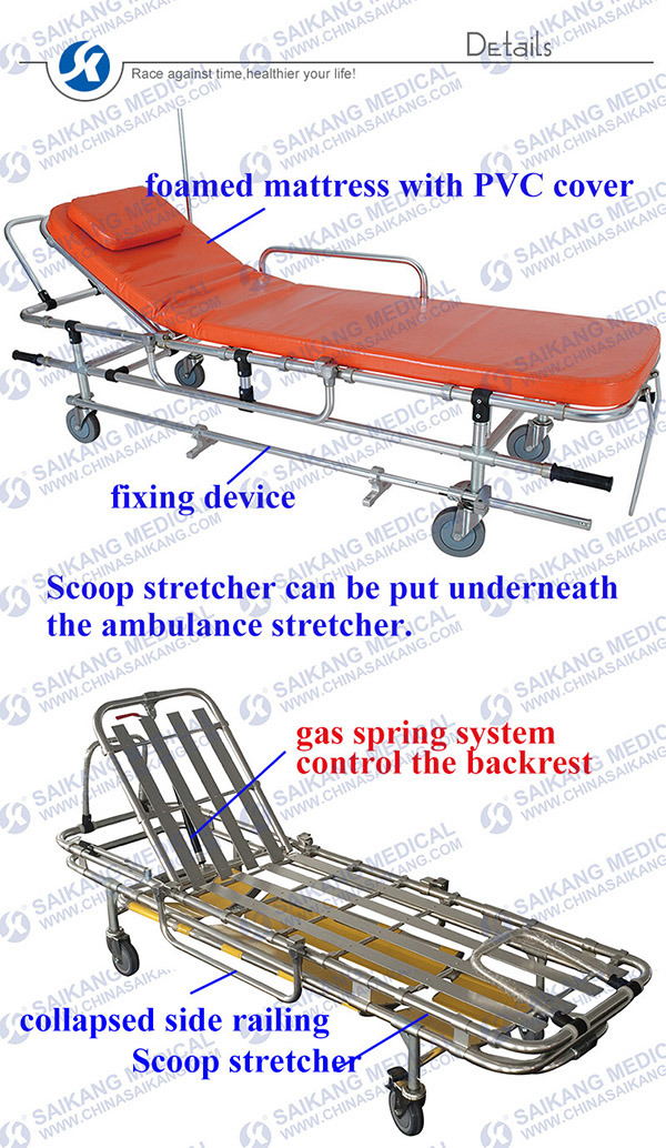 Hospital Medical Luxurious Ambulance Stretcher Trolley