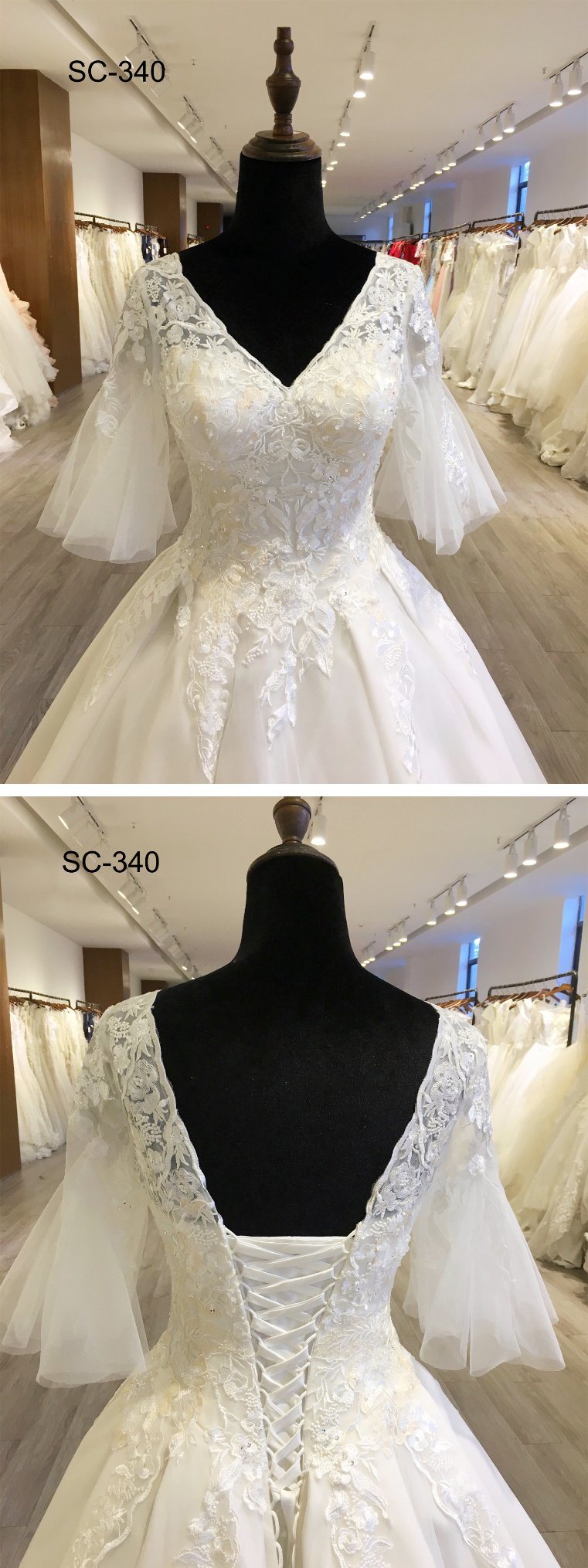 Floor-Length Hemline and Plus Size, Washable, Breathable Feature Wedding Dress Bridal Gown