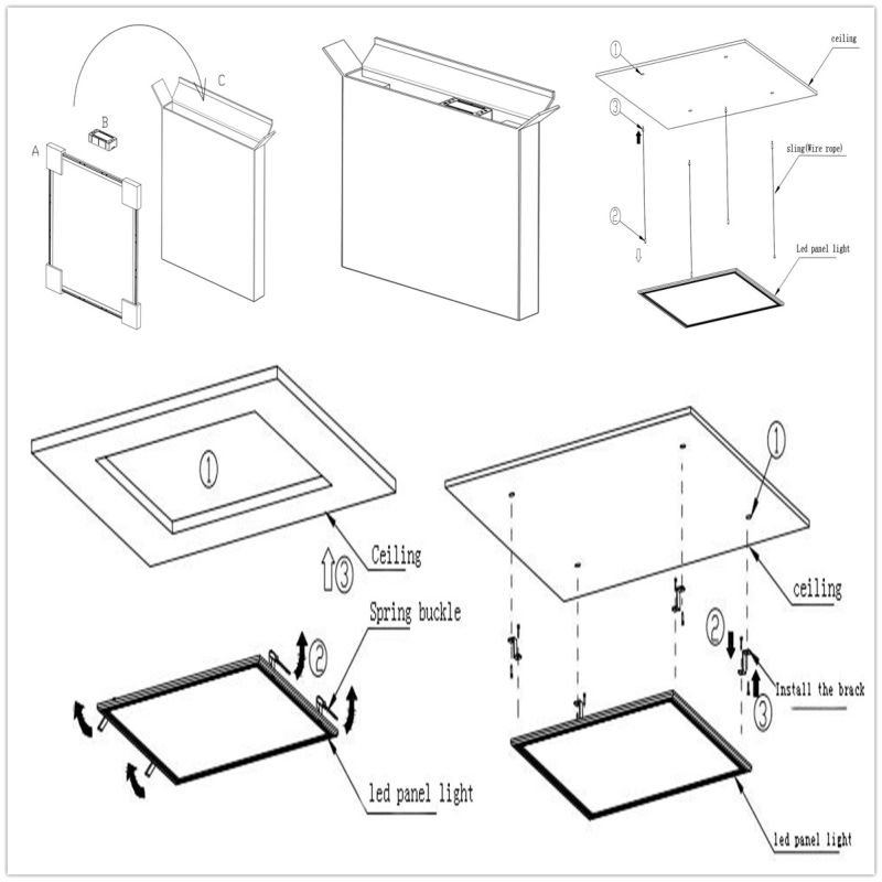 Factory Price 600*600 IP40 110lm/W Dimmable LED Office Ceiling Panel Light with RoHS