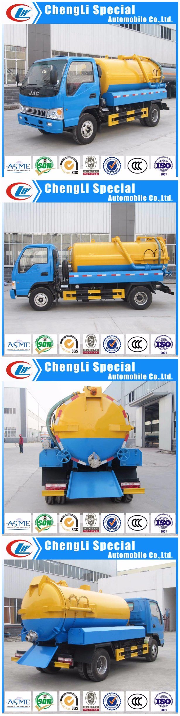 5cbm Vacuum Sewage Truck 4X2 Sewage Suction Tank Truck