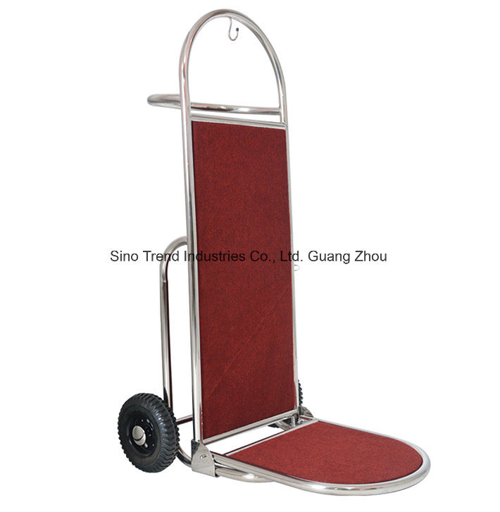 Polished Stainless Steel Luggage Cart for Hotel Lobby (SITTY 90.2018)