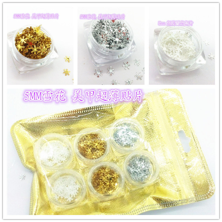 Snow Shape Glitter for Nail Art and Nail Beauty Pearl Color Series 3 Colors Kg Packing