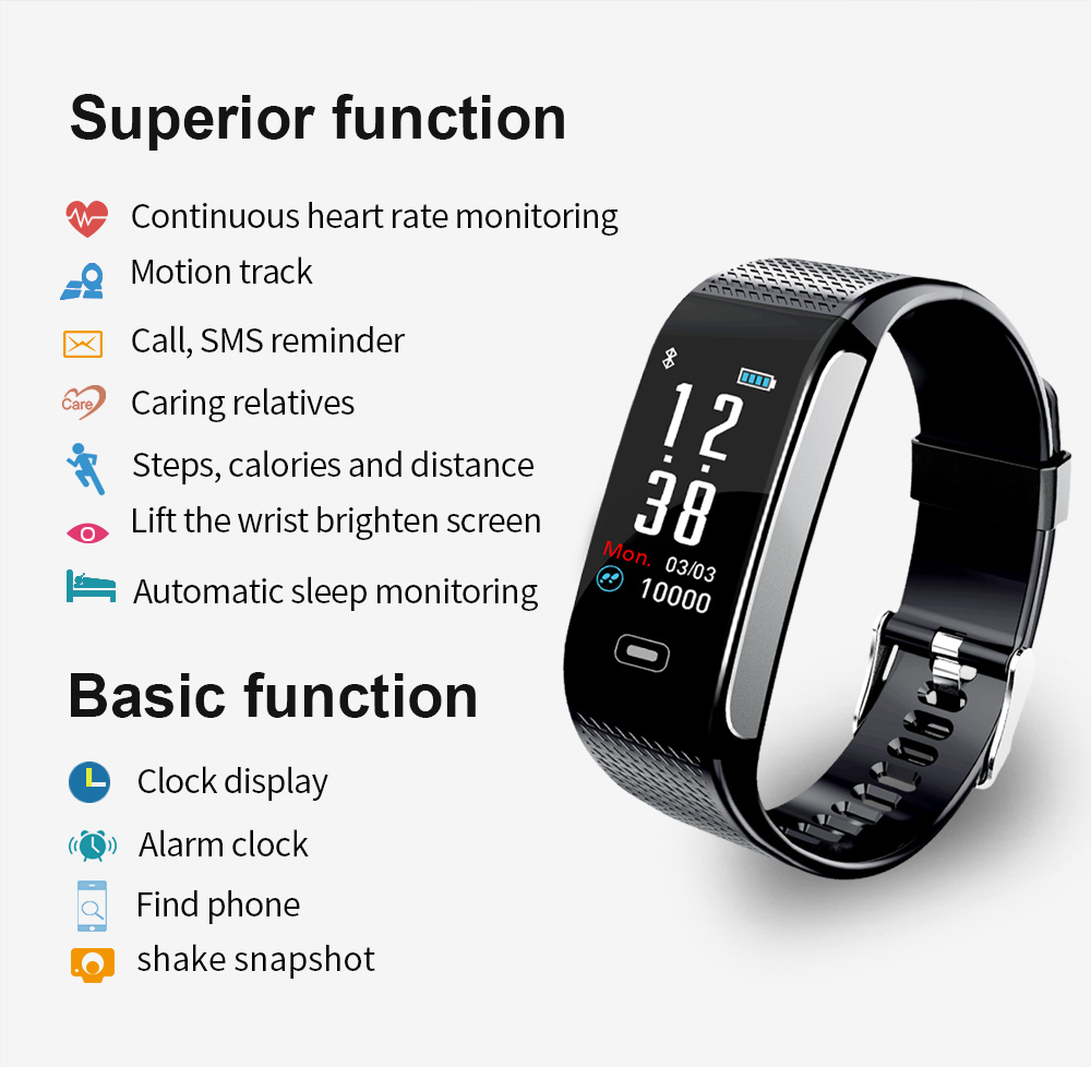 Wholesale Waterproof IP67 Heart Rate Blood Pressure Monitoring Smart Bracelet