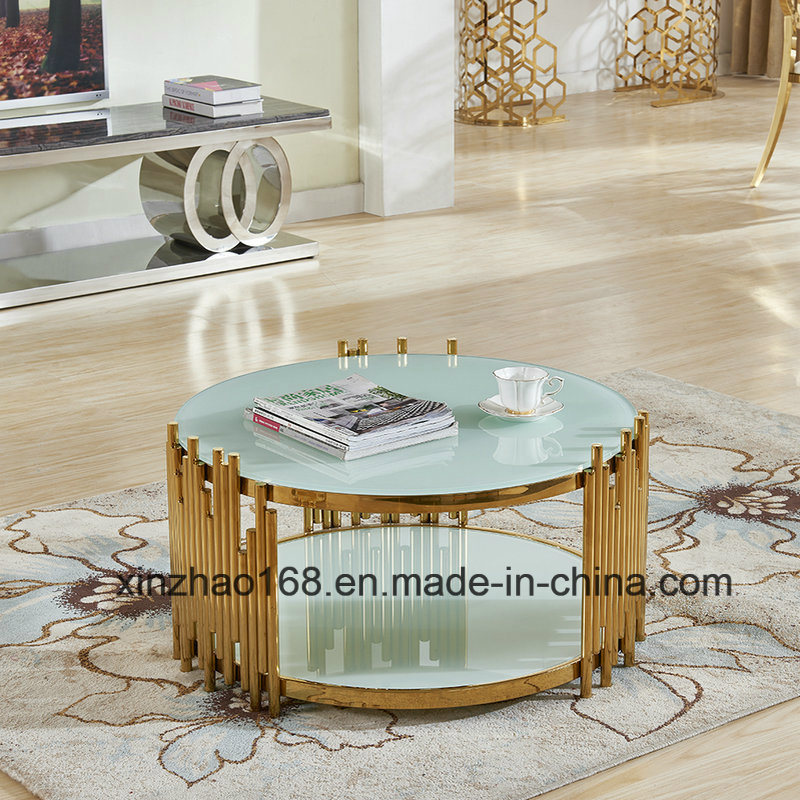 Modern Home Furniture Stainless Steel Oval Coffee Table