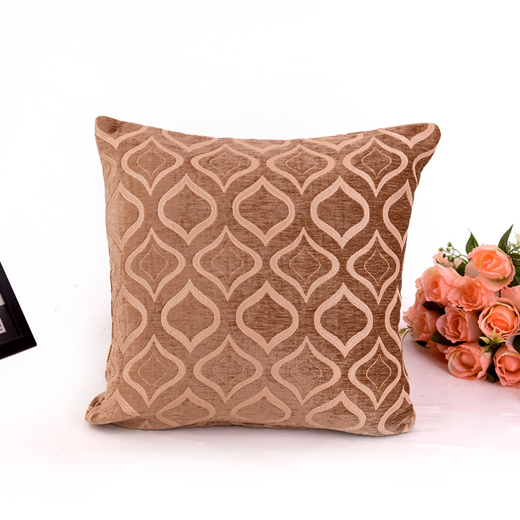 High Quality Soft Decorative Jacquard Chenille Square Pillow