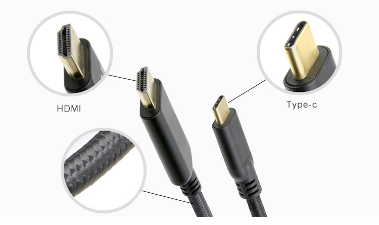 2018 Fast Speed Audio Video Transmission USB 3.0 HDMI- Type C Cable