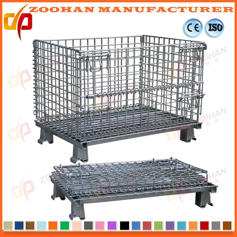 Industrial Stackable Folding Steel Supermarket Storage Wire Mesh Cage (Zhra30)