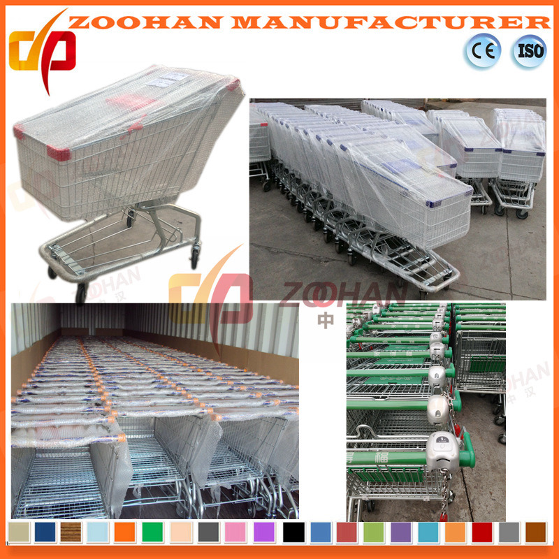 Good Quality Supermarket Plastic Hand Shopping Trolley Cart 180L (Zht95)