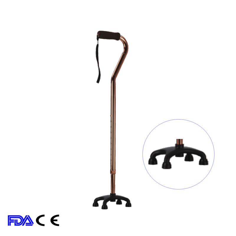 Aluminum Adjustable Quad Cane Walking Stick for Old People with Ce