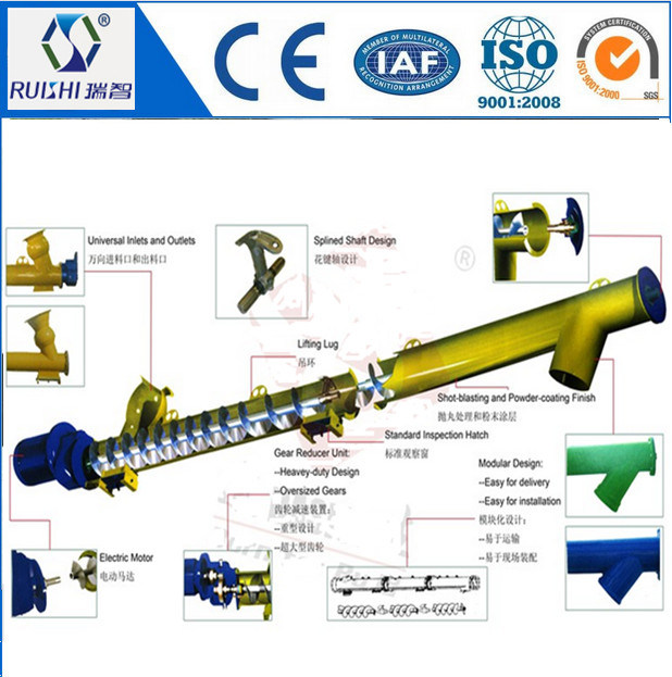 Stainless Steel Pellet Hopper Screw Feeder Powder Screw Conveyor