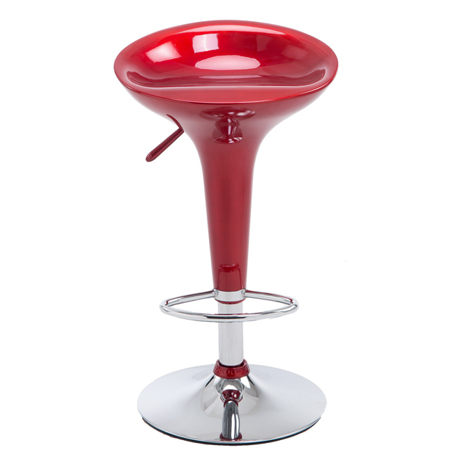 Red Modern ABS Bombo Style Swivel Rotatable Bar Stool for Night Club Furniture