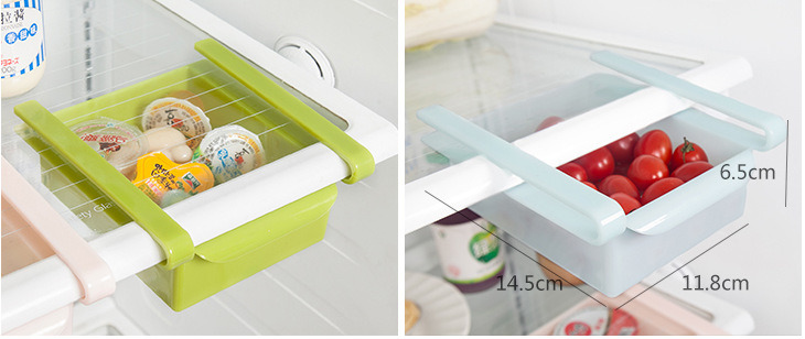 Fridge Refrigerator Compartment Layer Finishing with Storage Rack Kitchen Tidy Classification Storage Box Rack