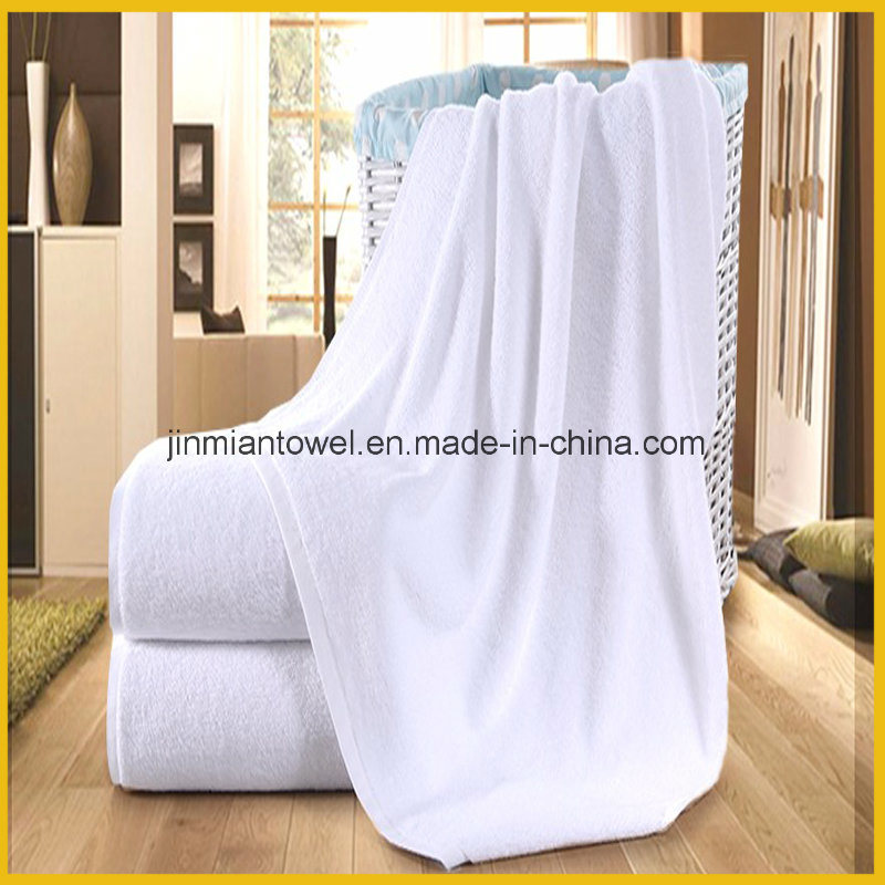 100% Cotton White Plain Weave Towel Hotel Bath Towel