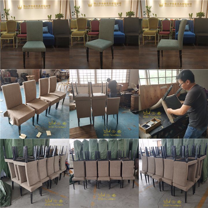 Wholesale Upscale Modern Fabric Upholstered Dining Imitated Wooden Chair