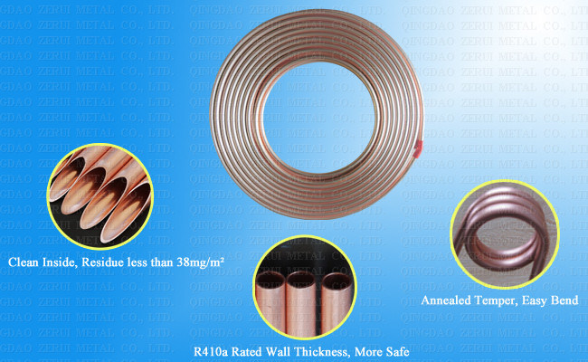 Ce Certified Pancake Coiled Copper Tube for Split AC