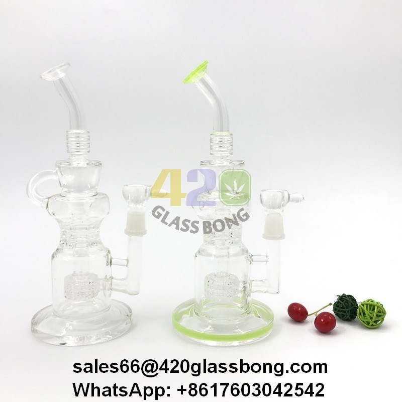 Heady Glass Pipe/Waterpipe/Crafts with Double Tyre Perc Headshop First Choice