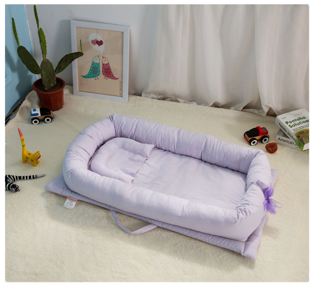 Pink Portable Infant Baby Crib Mattress Kids Travel Crib Bed