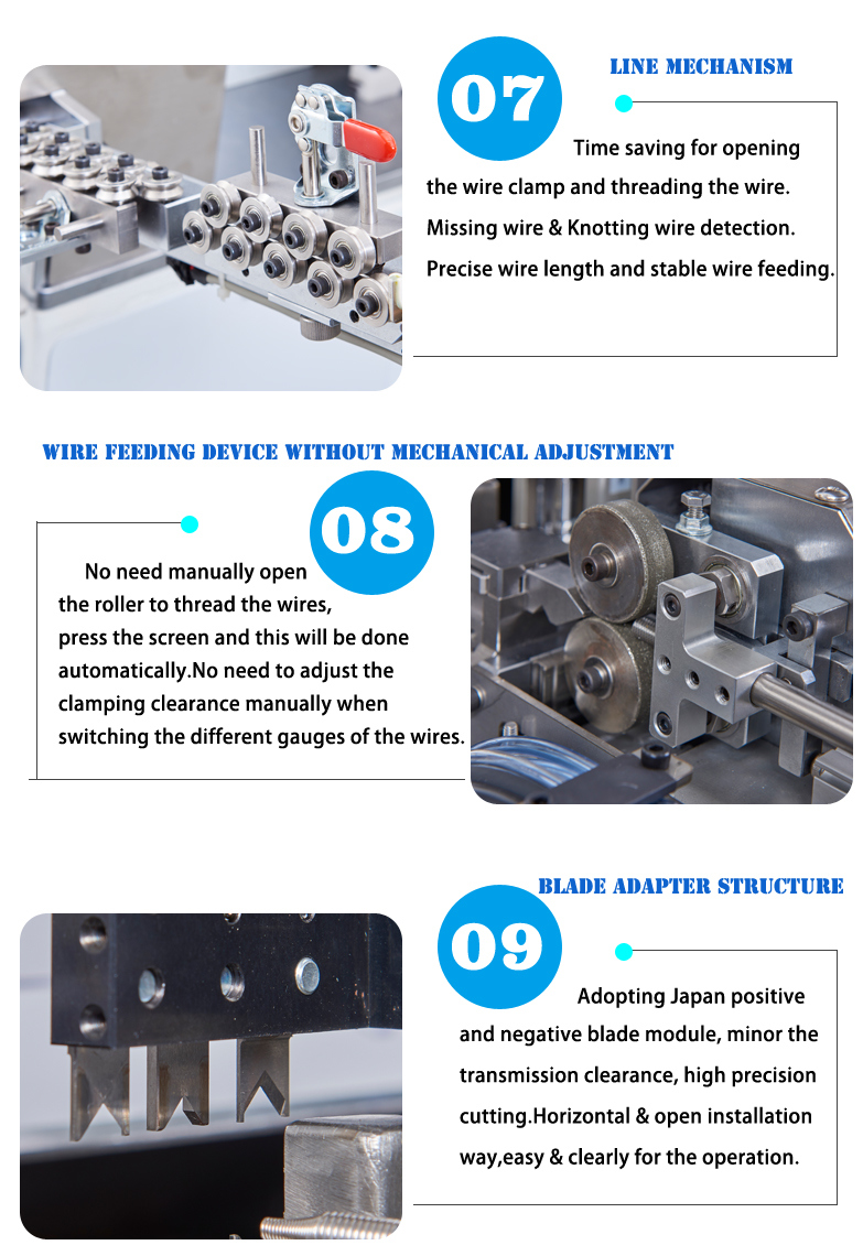 Full Automatic Double-End Wire Stripping Twisting and Tinning Machine