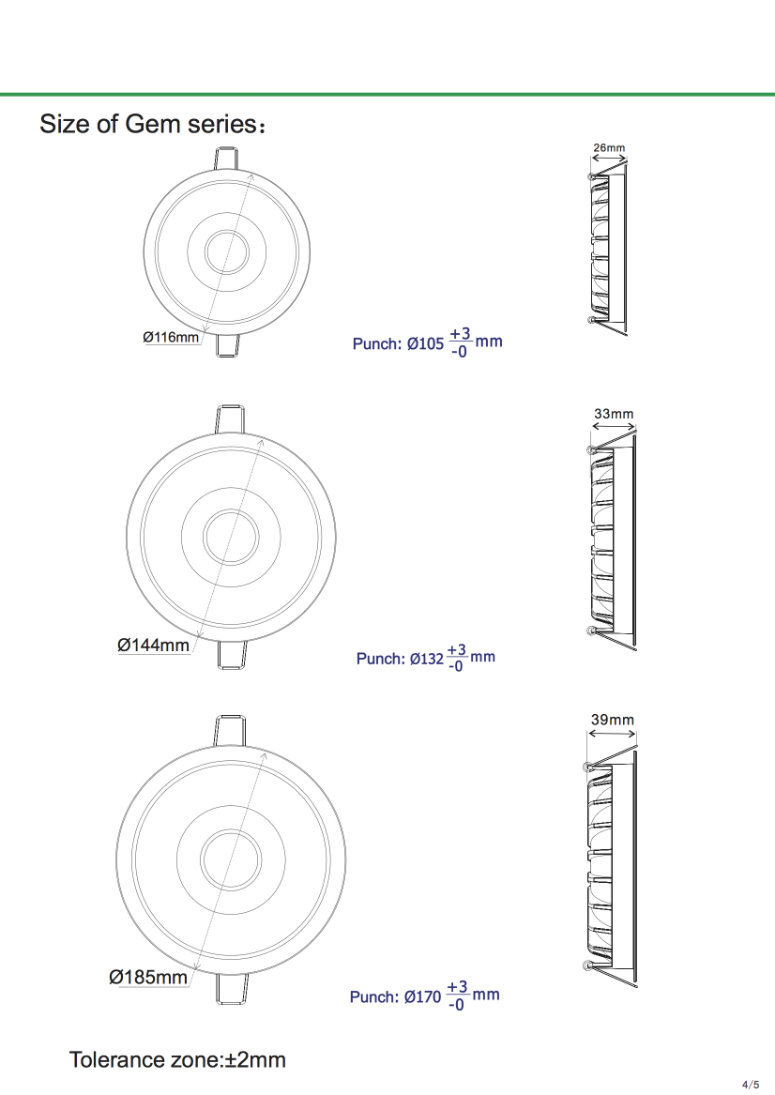 Recessed 9W 13W 18W 160 Degree LED Down Light for Ceiling Light Anti Glare