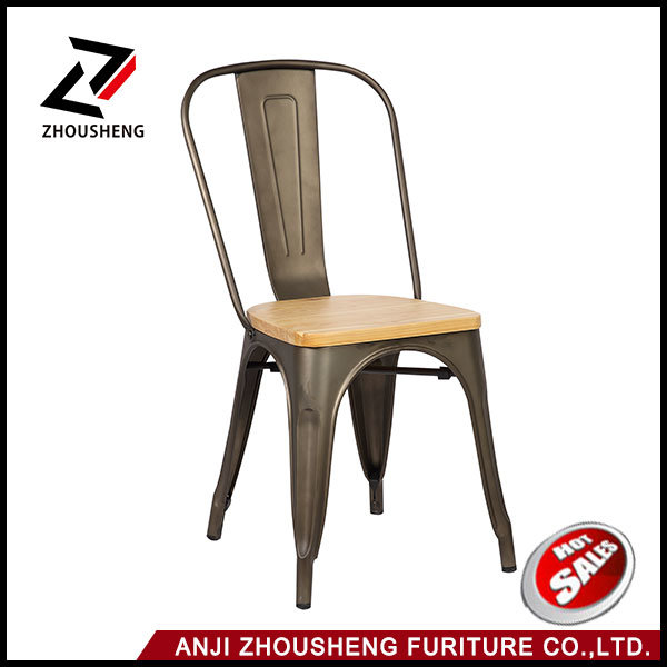 Dhp Fusion Metal Dining Antique Chair with Wood Seat Antique Copper