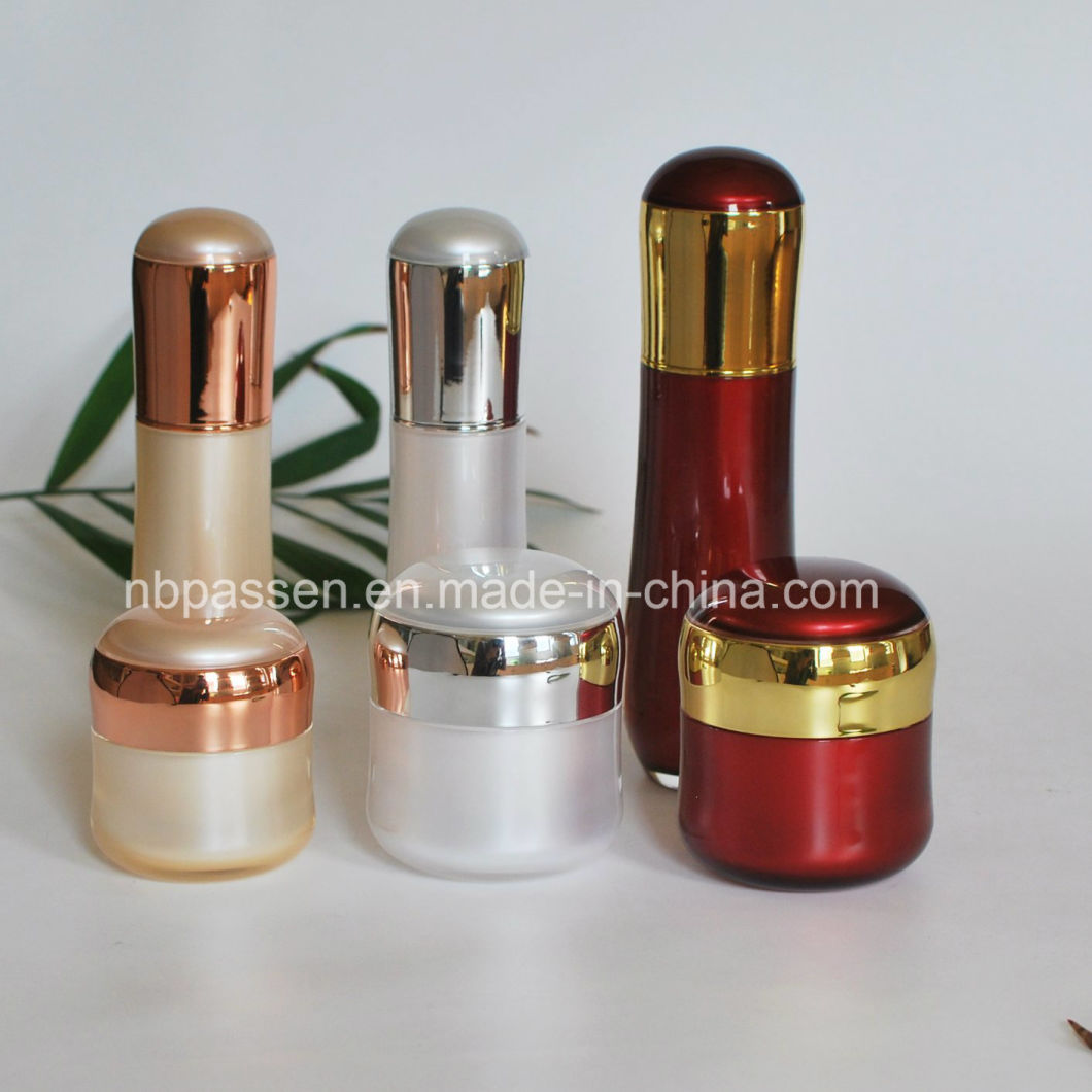 Luxury Set Acrylic Cream Jar Lotion Bottle for Cosmetics (PPC-NEW-111)