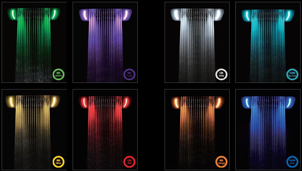 4 Multi-Function Shower Heads in Waterfall, Rainfall, Mist and Massage